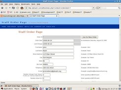 Back Office Order Processing Page