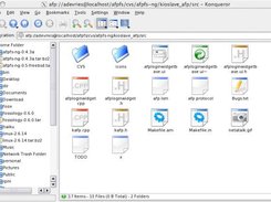 Early screenshot showing Konqueror browsing files over AFP