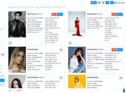 Talents section. Grid view