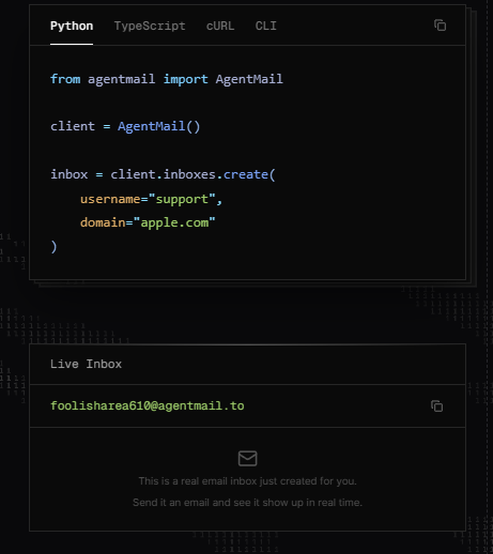AgentMail Screenshot 1