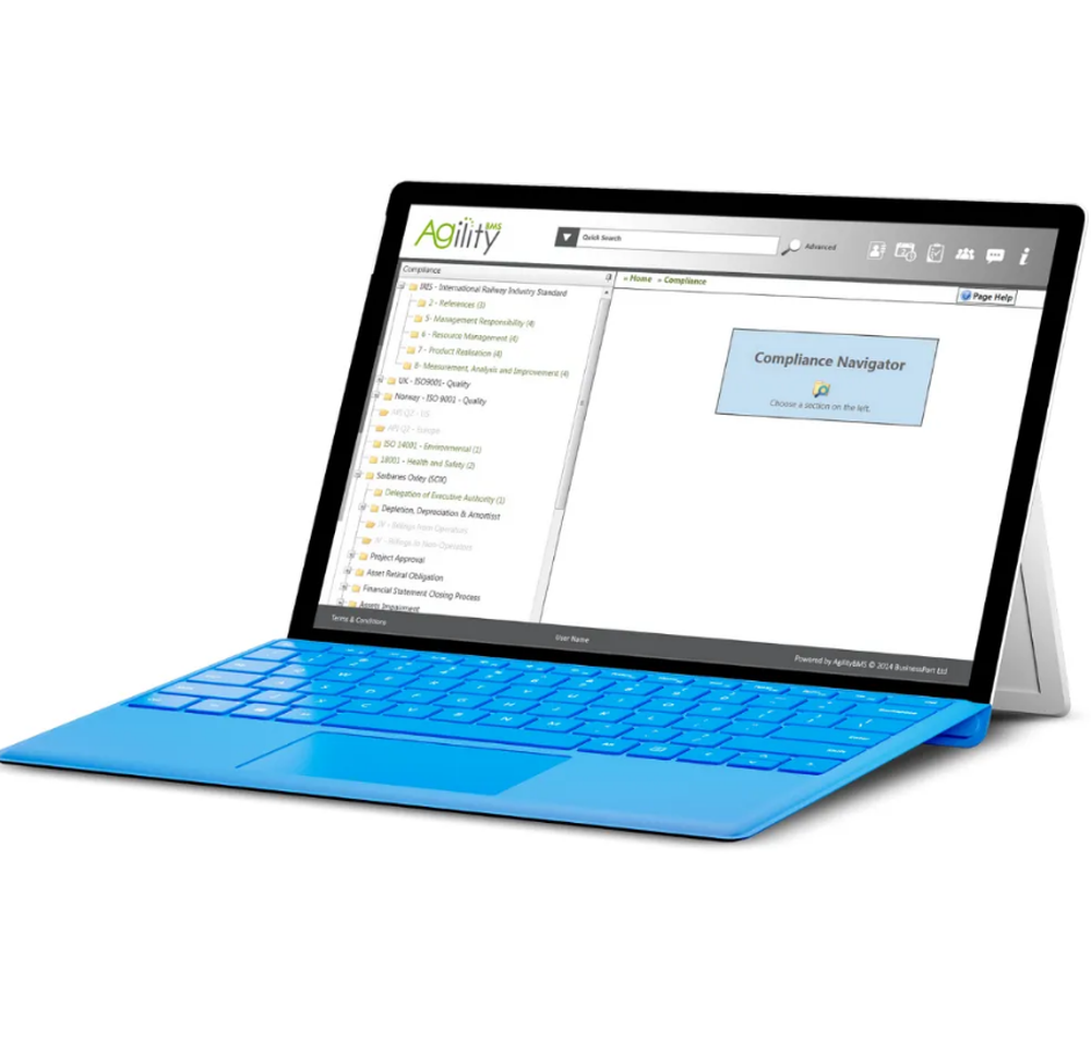 Agility System Compliance Management Screenshot 1