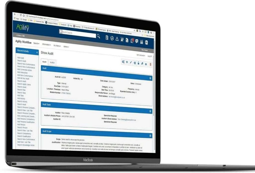 AgilityBMS Screenshot 1