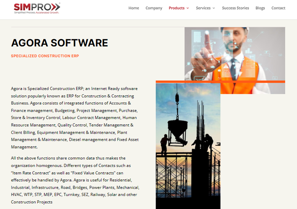 Agora Construction ERP Screenshot 1