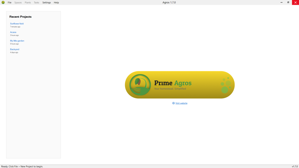 Main screen of Agros