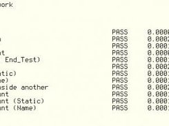 Test results printed by text reporter