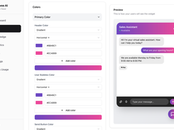 Widget Customisation Live Preview
