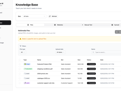 Bravos AI knowledge base where you can automatically train your chatbots