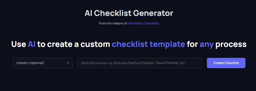 AI Checklist Generator Screenshot 1