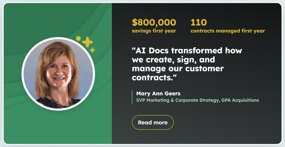 AI Docs Contract Automation Customer Testimonial