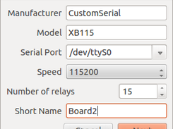 Configure serial component of user configured device