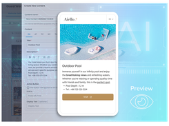 With GuestWeb, staff can log into the backend anytime to instantly update hotel info, menus, and promotions — cutting printing costs, supporting sustainability, and ensuring guests always see the latest content.