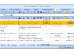 DataBase Sheet. Colm: Contacts, Subject, Date, Expiring etc.
