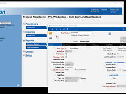 AIM Vision - Process Flow Menu and Item Master