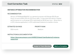 AWS cost reduction task example