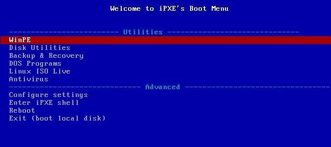 pxe boot usb iso