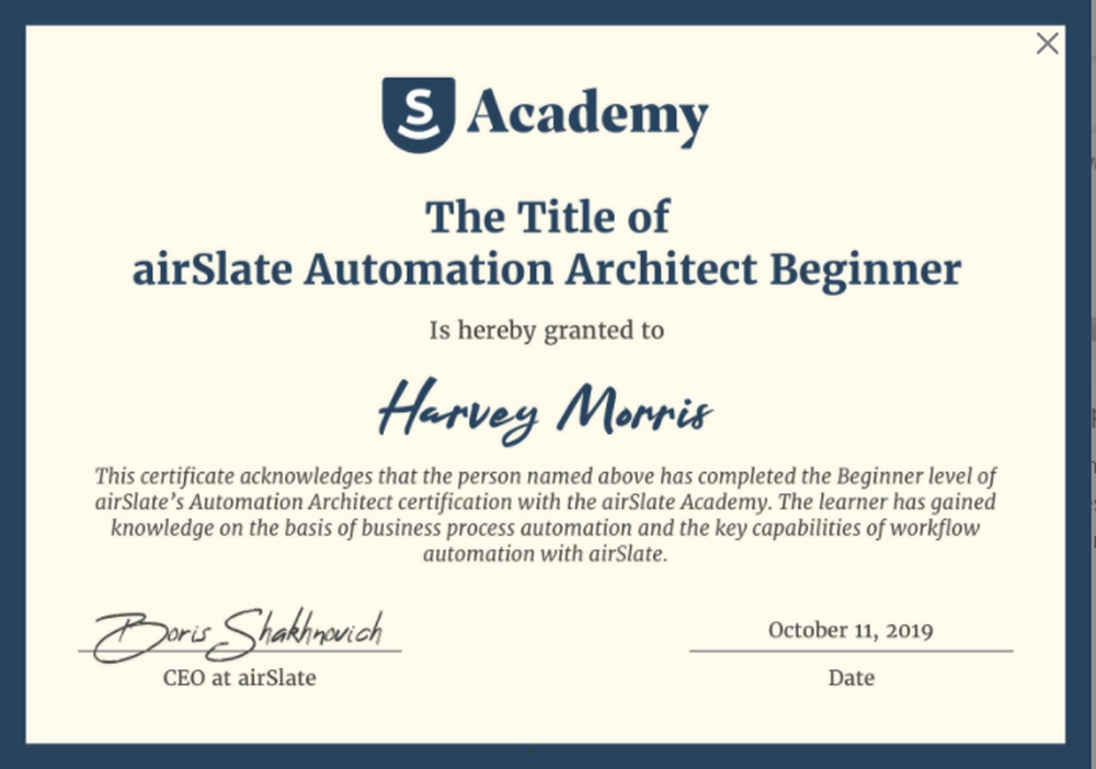 Certificate Sample