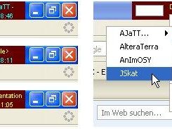 Different AJaTT main window appearances & task menu