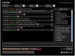 AJAX Chat - black style - showing the online users list