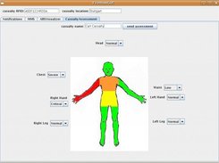 A fireman can assess the status of a found casualty