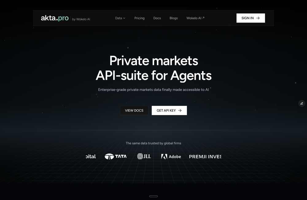 Private markets API suite for AI agents