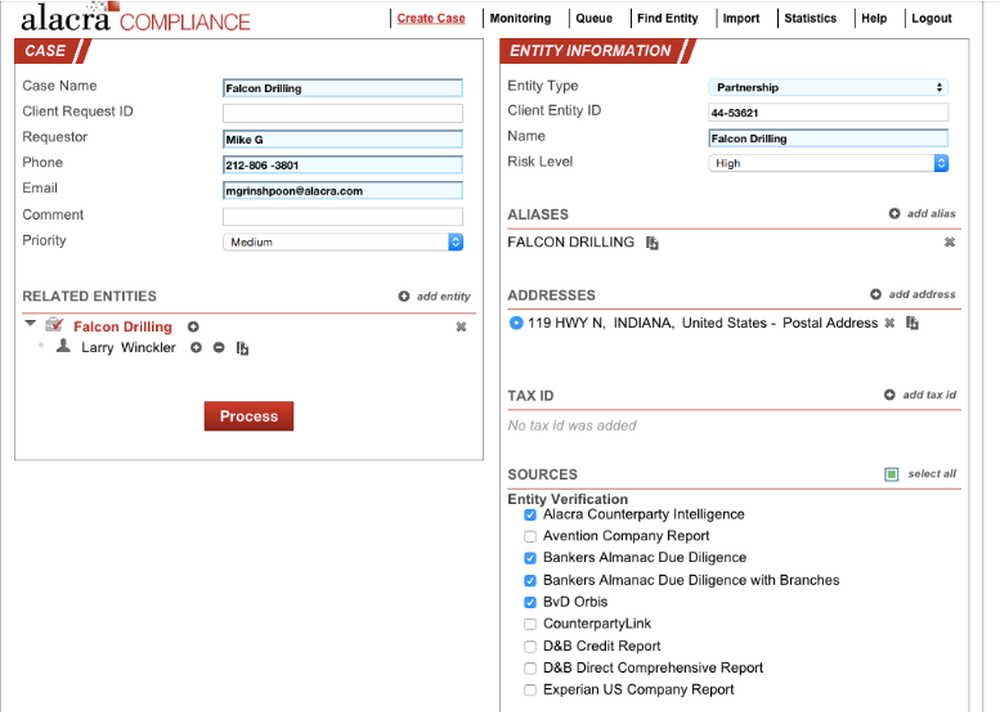 Alacra Compliance Enterprise Screenshot 1