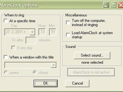 Options screen in English