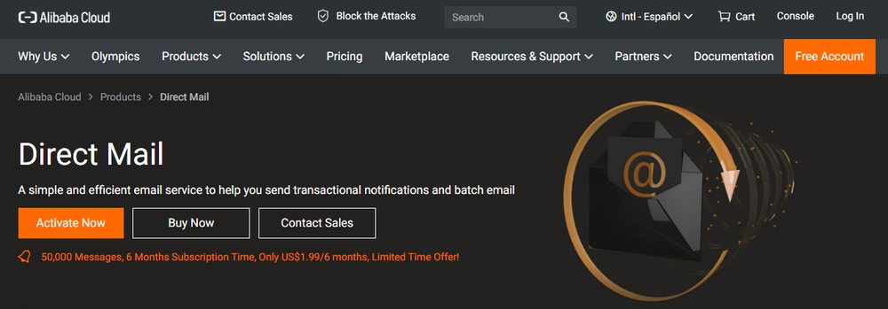 Alibaba Cloud Direct Mail Screenshot 1