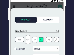 Alight Motion MOD APK aspect ratio