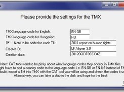 TMX generation options