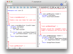 Tcl document with split window