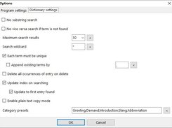 Options window
