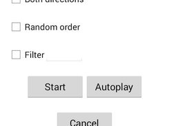 Training options dialog