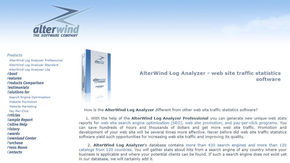 AlterWind Log Analyzer Screenshot 1