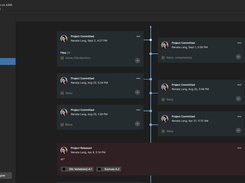 Altium 365's Project History presents events in a chronological timeline, auto-generates differences summary to view the differing entities (e.g., replaced components) and even a non-expert can act on a revision (Download, View, Revert).