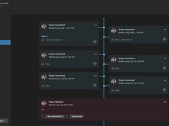 Altium 365's Project History presents events in a chronological timeline, auto-generates differences summary to view the differing entities (e.g., replaced components) and even a non-expert can act on a revision (Download, View, Revert).