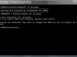delete mode, allows deletion of un-wanted or un-used aliases
