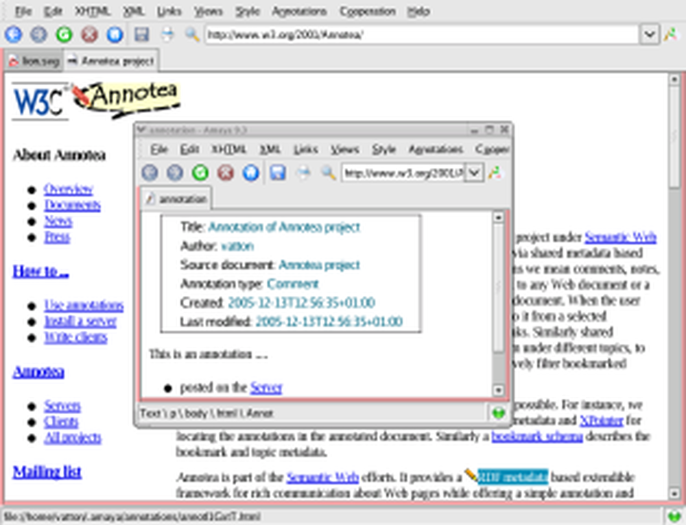 Amaya Screenshot 1
