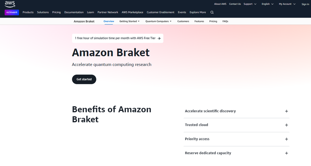 Amazon Braket Screenshot 1