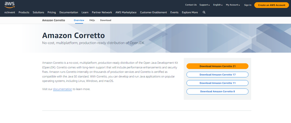 Amazon Corretto Screenshot 1