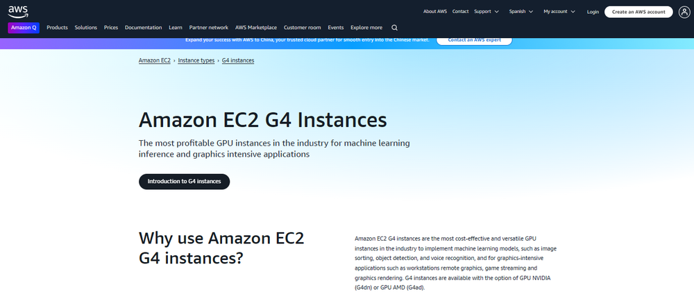 Amazon EC2 G4 Instances Screenshot 1