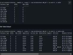 Amazon EC2 Instance Selector Screenshot 1