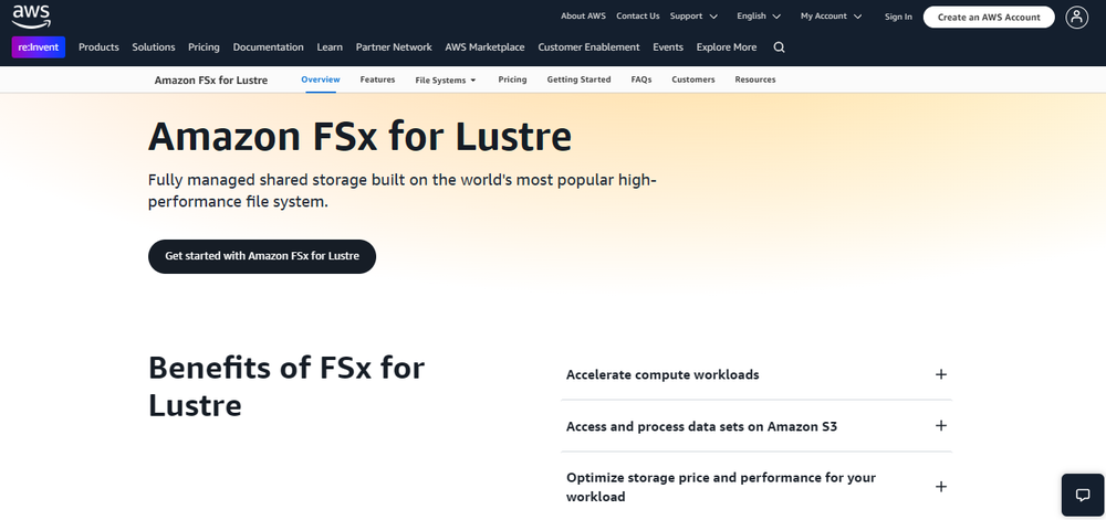 Amazon FSx for Lustre Screenshot 1