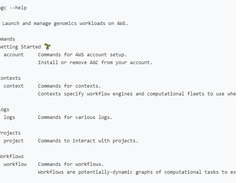 Amazon Genomics CLI Screenshot 1