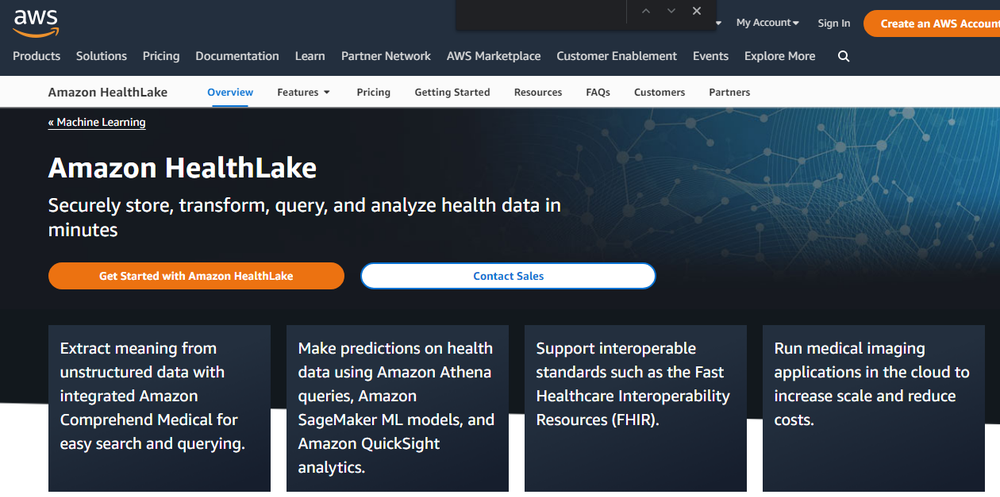 AWS HealthLake Screenshot 1