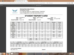 Report Card Sample