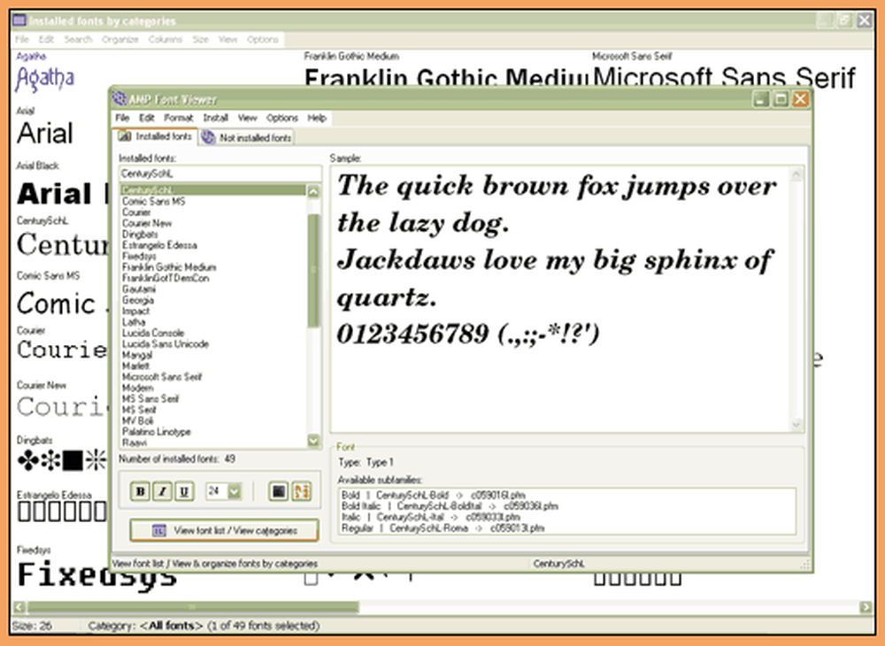 AMP Font Viewer Screenshot 1