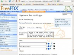 FreePBX System Recordings