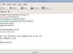 A simple LaTeX document in AmyEdit