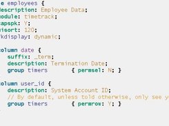 Example DB Spec with row-level and column-level security