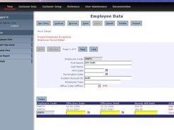 Typical zero-code data screen